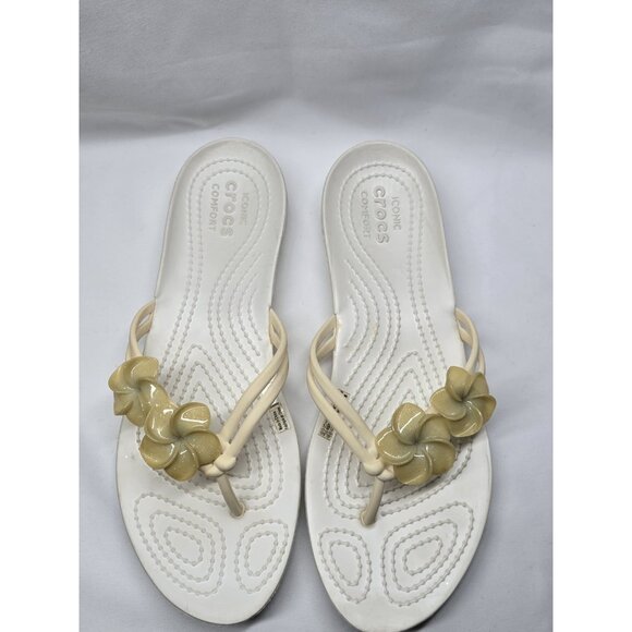 Crocs Isabella Sandals Womens 7 Flip Flops Embellished Iconic Comfort Thong - Picture 9 of 13